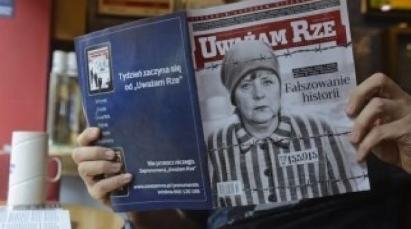 merkel prizonier in lagar de concentrare pe coperta unei reviste