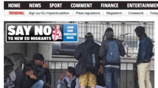 petitie impotriva romanilor pe prima pagina a unui ziar britanic
