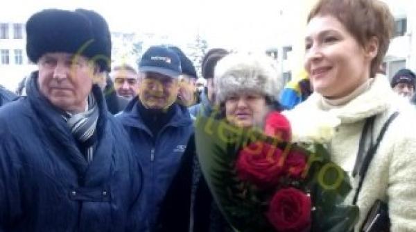 dana grecu la miting pentru un politist din pitesti