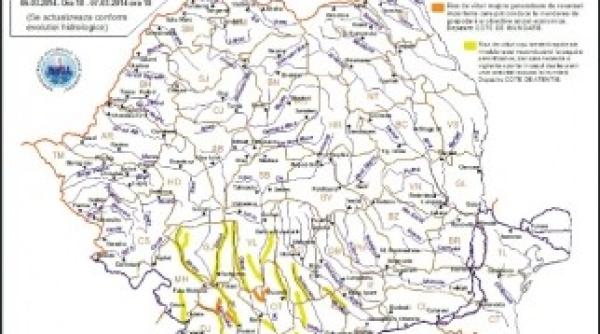 cod portocaliu de inundatii pe cinci rauri din romania vezi harta