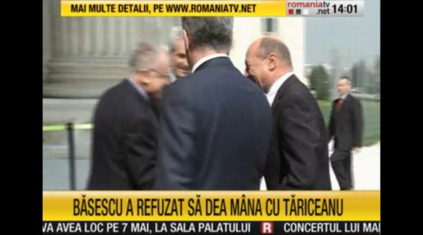 basescu l a ignorat pe tariceanu la sosirea de la parlament