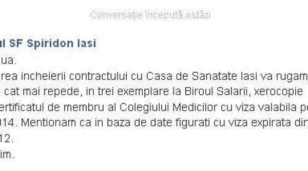 un spital din romania trimite mesaje pe facebook ce scrie in ele