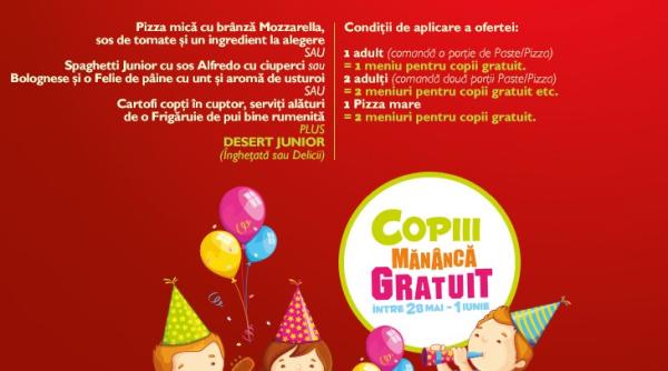1 iunie ziua copilului unde pot manca gratis copiii