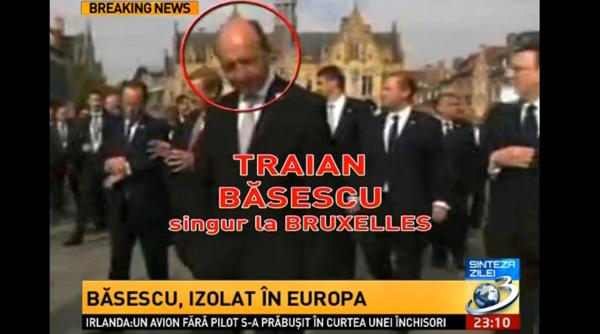 traian basescu izolat de liderii europeni la bruxelles