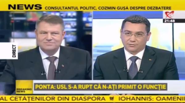 momentul de knockout in dezbaterea ponta iohannis de la realitatea tv video