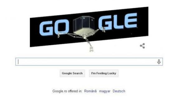 google logo plasarea robotului philae pe cometa ciurimov gherasimenko