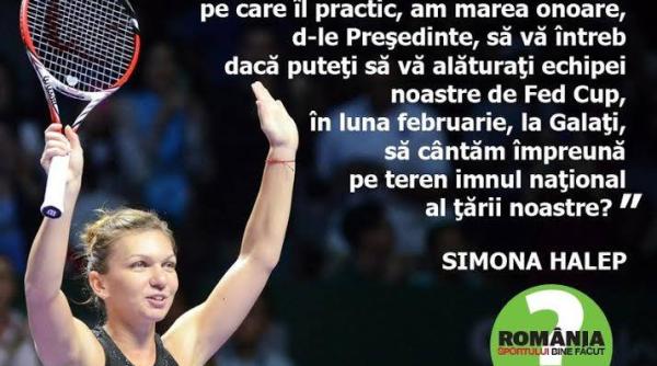 simona halep klaus iohannis pre edintele va fi prezent la meciul de fed cup romania spania unde va canta imnul na ional