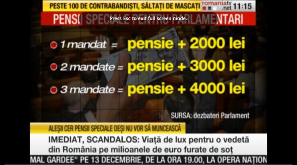 guvernul nu sustine introducerea pensiilor speciale pentru parlamentari