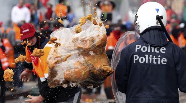 capitala ue paralizata de proteste anti austeritate