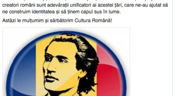 victor ponta mesaj de ziua lui eminescu