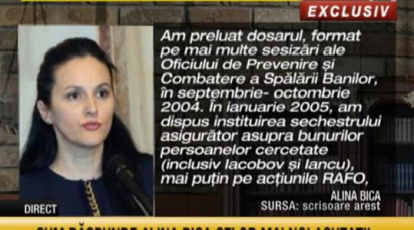 alina bica mesaj din arest scrisoare transmisa lui victor ciutacu
