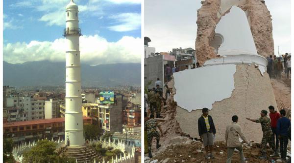 cutremur nepal fotografii inainte i dupa seismul din nepal arata amploarea dezastrului