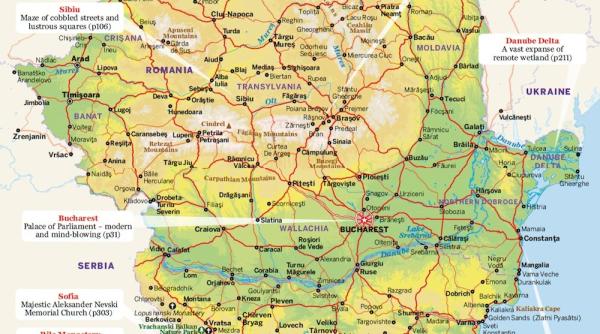 castelul corvinilor pe coperta ghidului turistic lonely planet