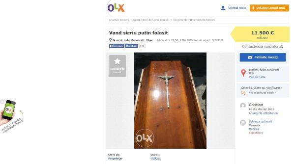 vand sicriu pu in folosit anun ul care a devenit viral