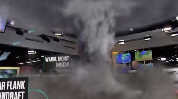 cum a ajuns o tornada intr un studio tv