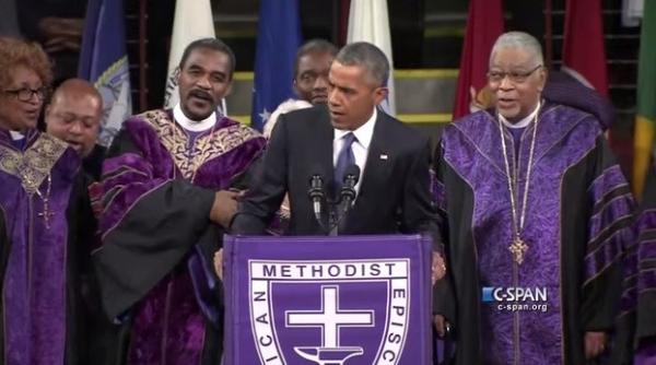 barack obama a cantat amazing grace la inmormantarea pastorului clementa pinckney