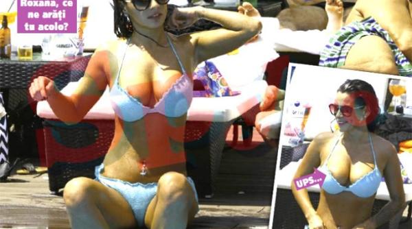 roxana vancea cu un sutien prea mic la piscina