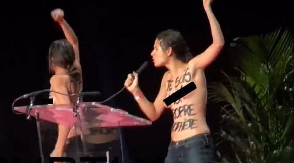 au protestat topless in fa a musulmanilor la paris video