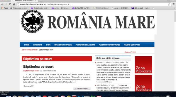 lidia vadim tudor este noul redactor ef al revistei romania mare