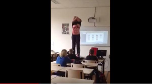 motivul pentru care o profesoara s a dezbracat in fa a elevilor video