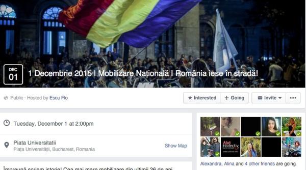 mobilizare na ionala pe 1 decembrie peste 13 000 de oameni spun ca ies in strada