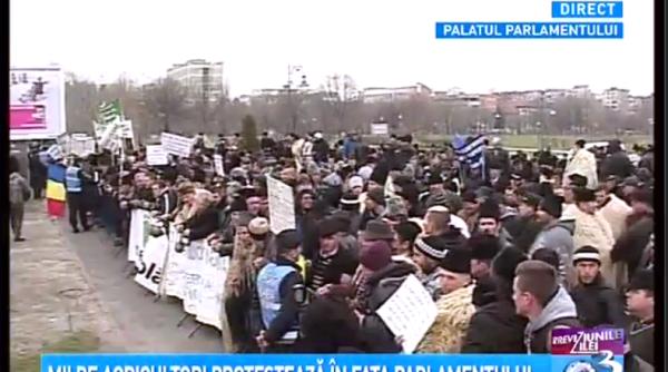 protest de amploare la palatul parlamentului mii de agricultori i i striga nemul umirea