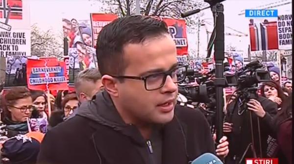 mihai gadea protestatar in pia a victoriei pentru familia bodnariu