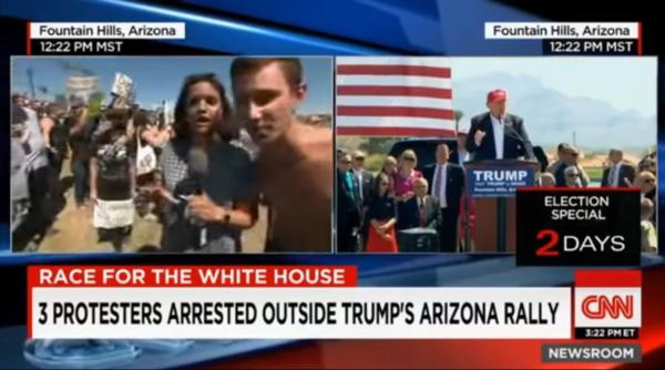 injuraturi in direct la un protest impotriva lui trump video