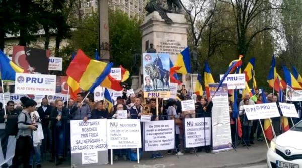 protest la cotroceni impotriva construirii unei moschei in capitala