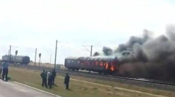 incident in bra ov un tren a luat foc