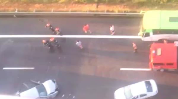 accident grav pe autostrada soarelui coloana de ma ini pe 30 de kilometri
