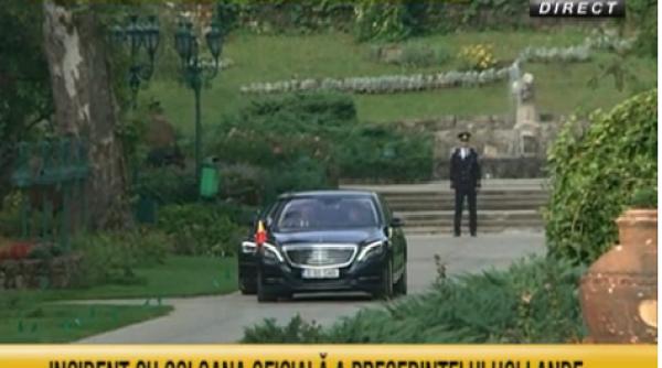 incident cu hollande in romania un motociclist din coloana oficiala a cazut