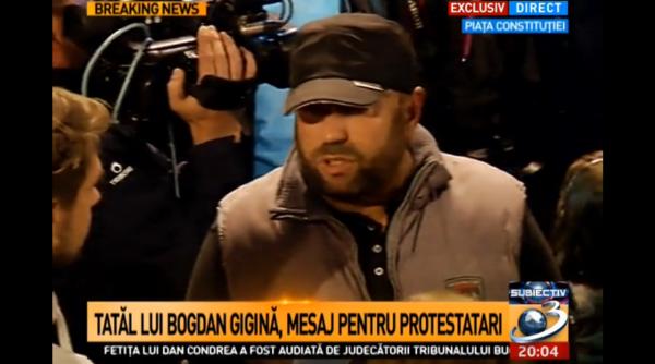 tatal lui bogdan gigina la protestul de la parlament fiul meu se zvarcoleste in mormant