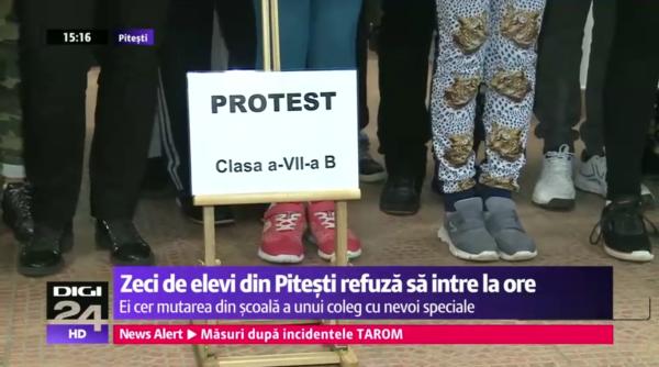 elevii din pitesti in greva din cauza unui coleg situa ie disperata