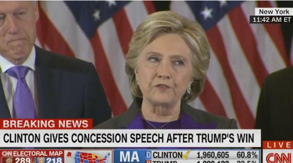 alegeri sua 2016 hillary clinton primul discurs dupa victoria lui donald trump