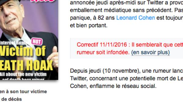 leonard cohen nu a murit cum pacale te presa interna ionala