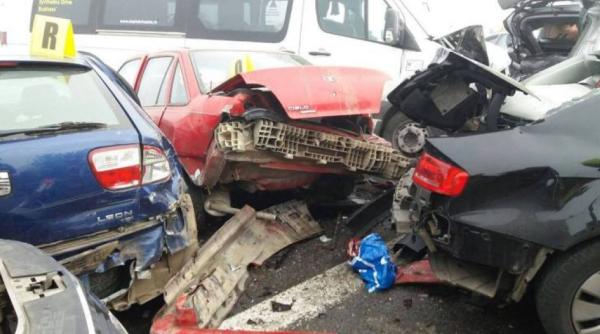 accident a2 11 soferi implicati in carambol pusi sub urmarire penala