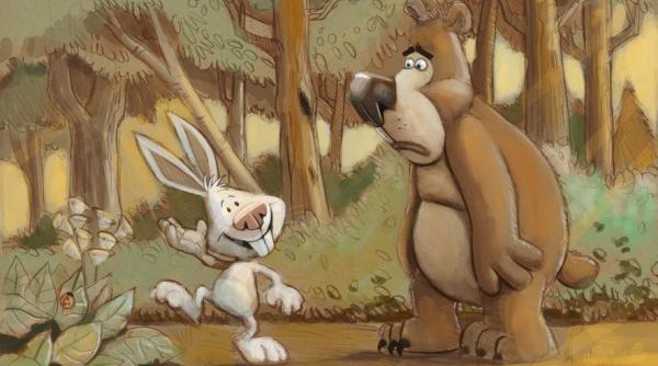 bancul zilei iepura ul bate la u a ursului