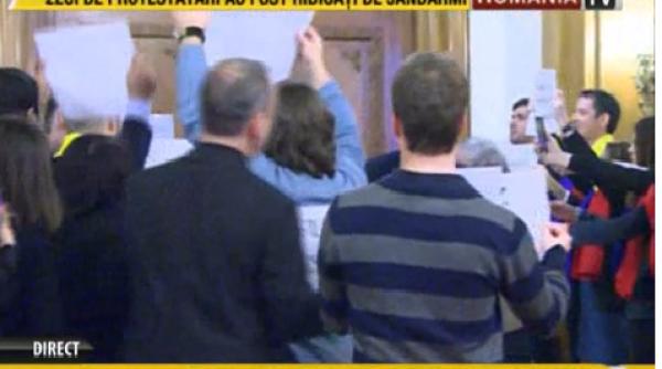 protest usr in parlament codrin tefanescu schimb de replici