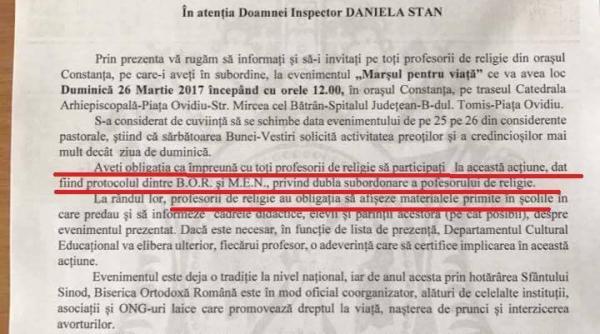 mar ul pentru via a arhiepiscopia tomisului solicitare catre inspectorat