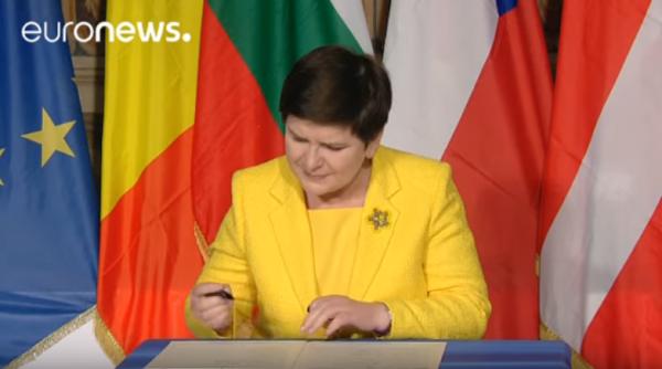 summit roma premierul poloniei gest care a facut inconjurul lumii video