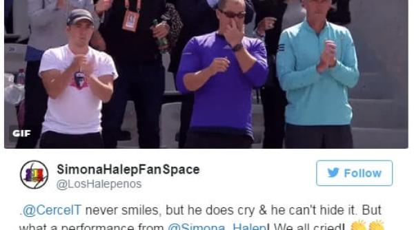 roland garros un membru din stafful simonei halep a izbucnit in lacrimi