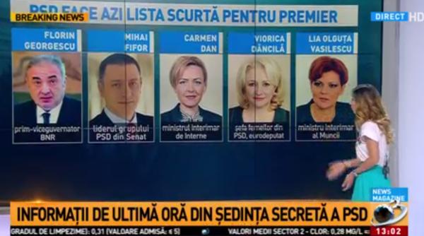 psd doua nume de premier pe lista scurta