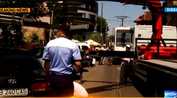 trafic paralizat din cauza unui ofer 20 de tramvaie blocate in centrul capitalei