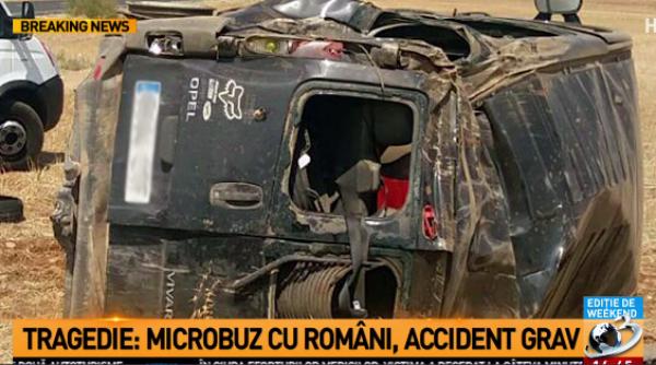 accident cu microbuz plin cu romani in spania