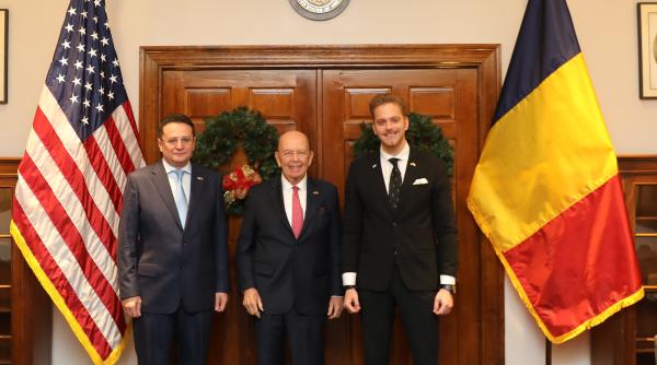 ambasadorul maior si ministrul laufer intalnire cu secretarul american wilbur ross