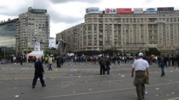 transportatorii protest in piata victoriei