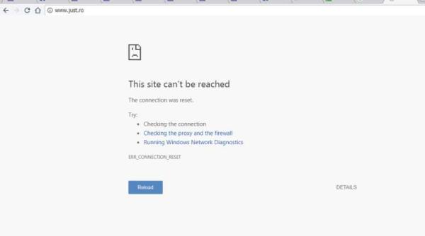 site ul ministerului de justitie a picat