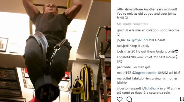 sylvester stallone in plina forma la 71 de ani