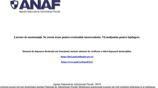anaf site ul oficial a cazut